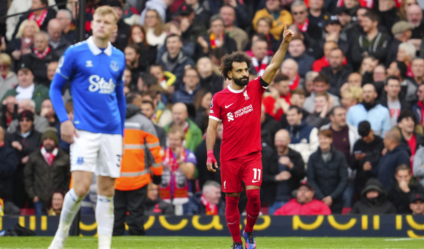 Mohamed Salah frälste Liverpool i derbyt. Foto: Jon Super/AP/TT