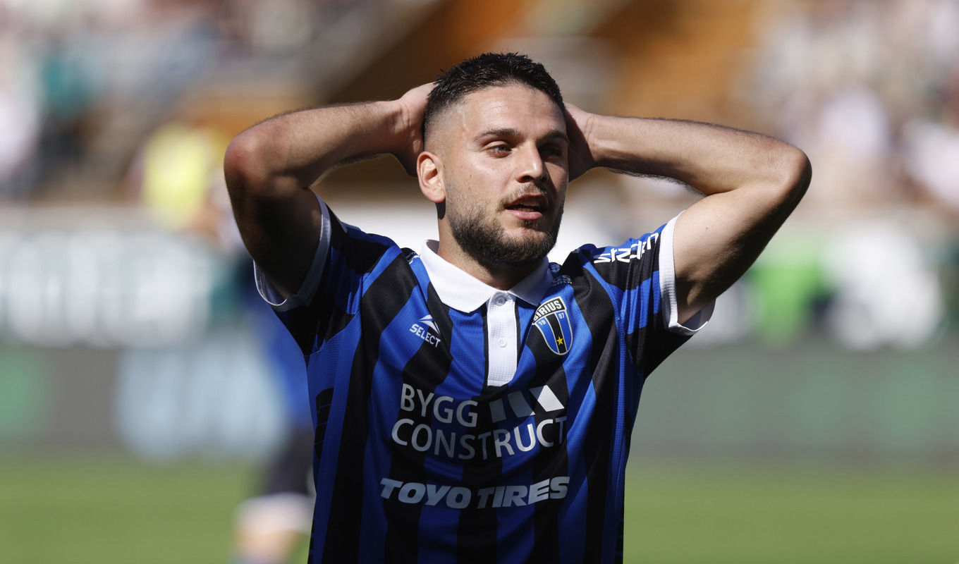 Edi Sylisufaj, här i Siriuströja, blev matchhjälte för Örgryte med sitt mål mot Västerås. Arkivbild. Foto: Staffan Claesson/TT