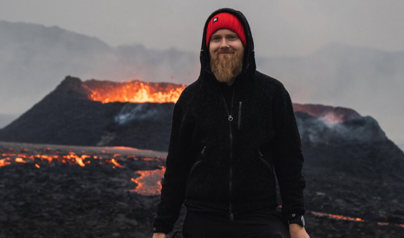 Jakob Vegerfors har dokumenterat flera tidigare vulkanutbrott. Foto: Jakob Vegerfors