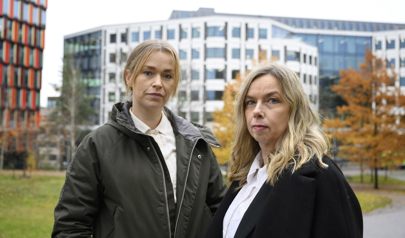 Therese Pelow, blivande stabschef på Utbetalningsmyndigheten som startar vid årsskiftet, och Gabriella Bremberg, blivande avdelningschef för Utbetalningsmyndighetens dataanalys och granskning. Foto: Jessica Gow/TT