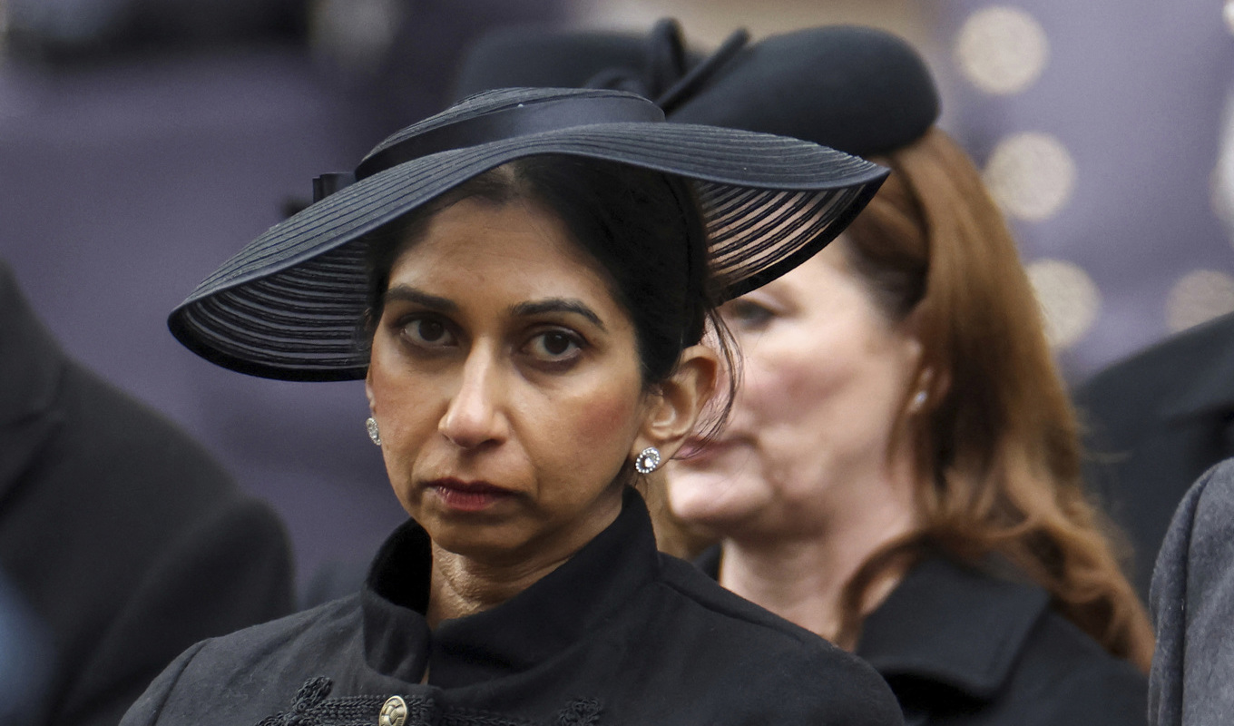 Storbritanniens före detta inrikesminister Suella Braverman. Foto: Toby Melville/AP/TT