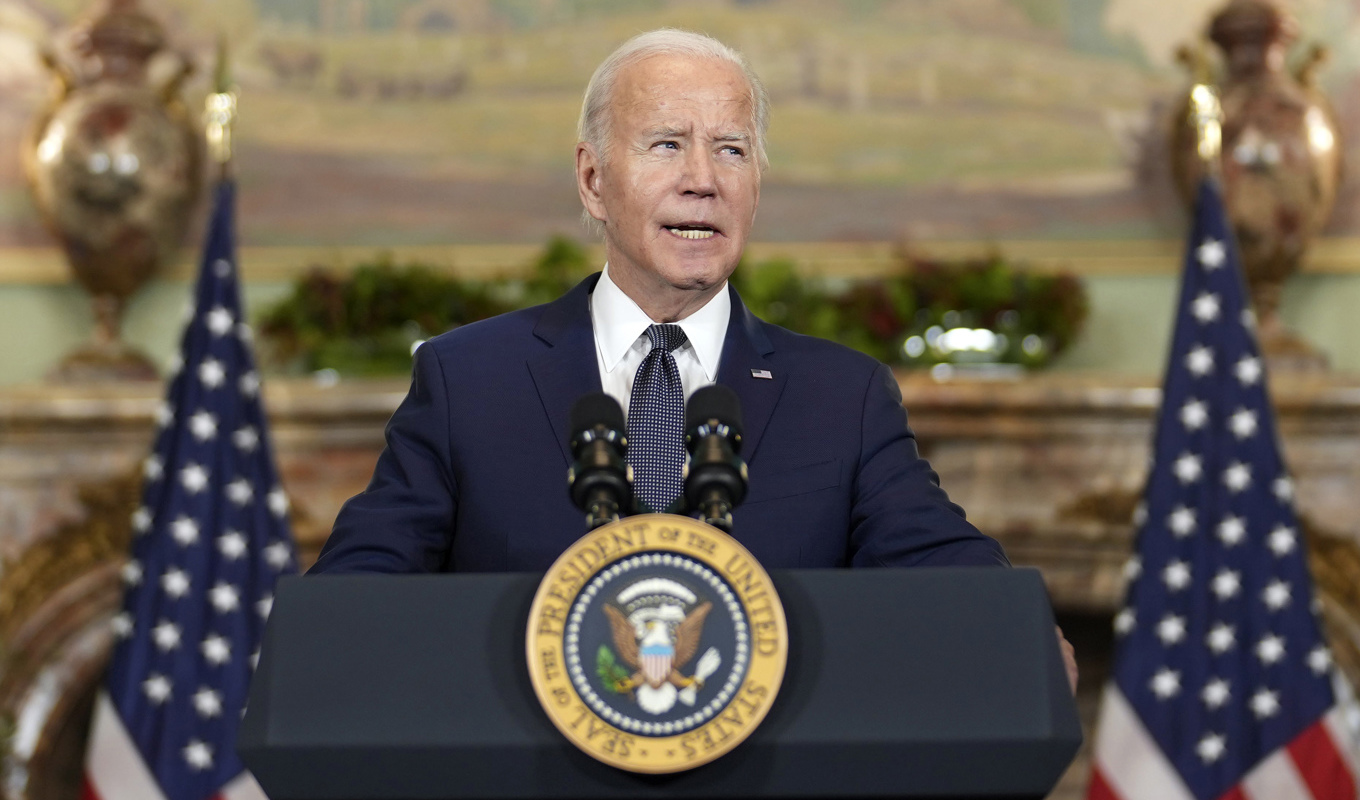 USA:s president Joe Biden sade vid en presskonferens på onsdagen att han fortfarande anser att Xi Jinping är en diktator. Foto: Doug Mills/AP/TT