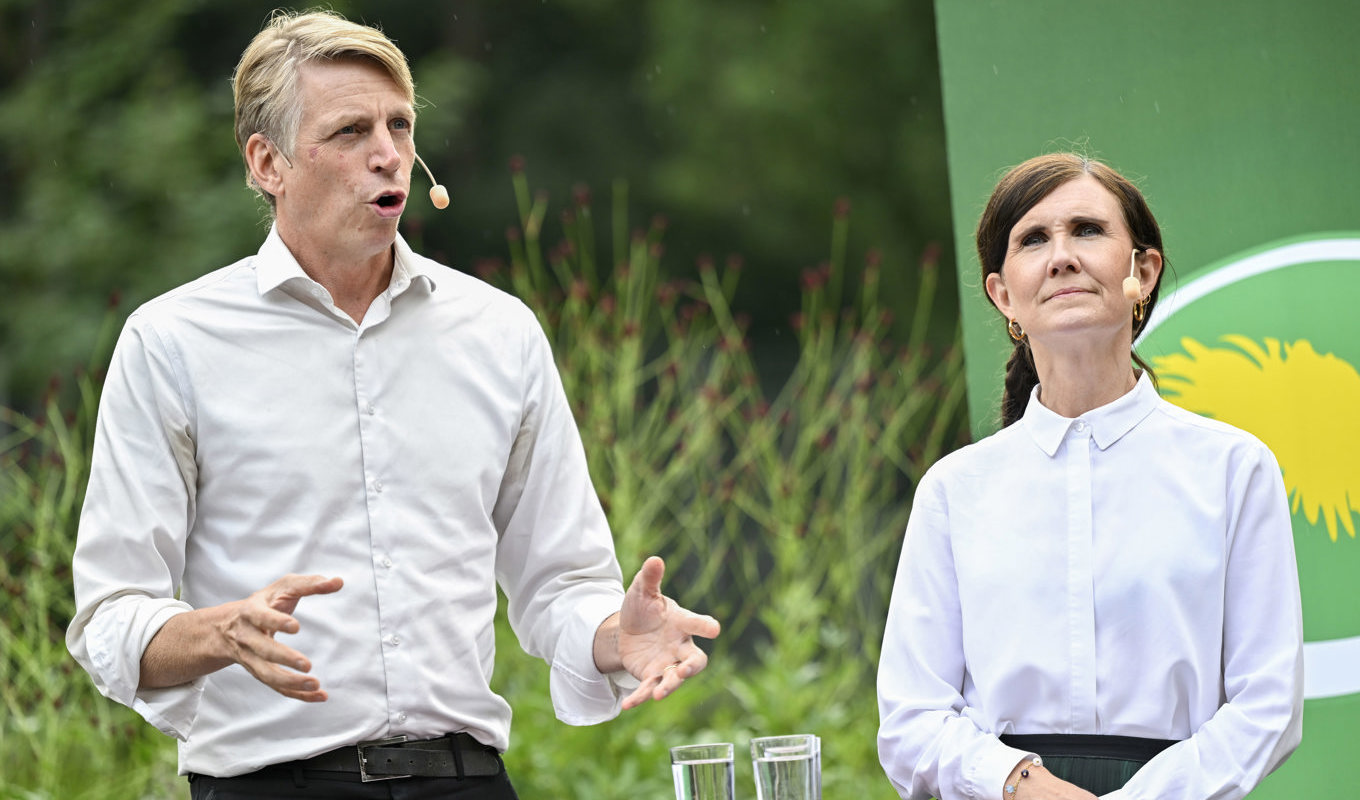 Miljöpartiets avgående språkrör Per Bolund och Märta Stenevi, som söker förnyat mandat. Arkivbild. Foto: Henrik Montgomery/TT