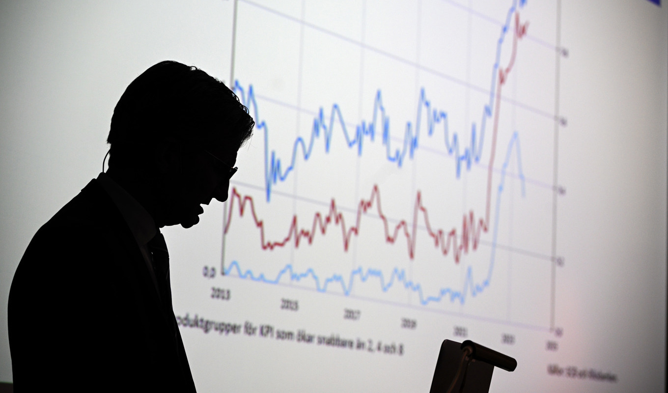 Årets sista planerade räntebesked från Riksbanken, med chefen Erik Thedéen, kommer presenteras i Jönköping på torsdag nästa vecka. Arkivbild. Foto: Anders Wiklund/TT