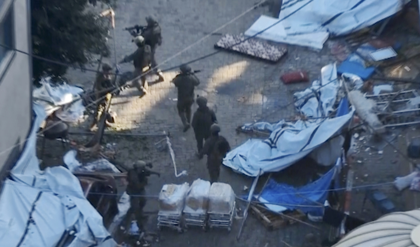 Foto från sjukhusområdet, taget av den israeliska militären. Arkivbild. Foto: Israels militär/AP/TT