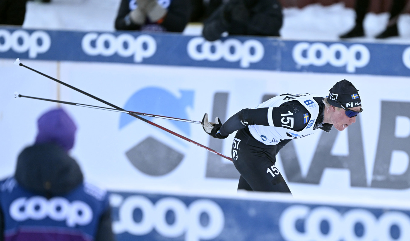 Alvar Myhlback debuterade i världscupen och blev 37:a. Foto: Ulf Palm/TT