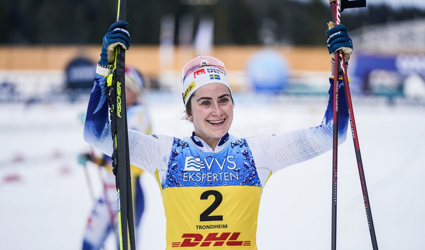 Ebba Andersson var överlägsen i Trondheim. Foto: Terje Pederse/NTB/TT