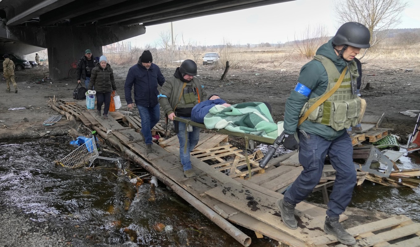 Irpin, nordväst om Kiev, var en av de många orter där civilbefolkningen drabbades hårt av striderna under krigets första månader. Arkivbild. Foto: Efrem Lukatsky/AP/TT