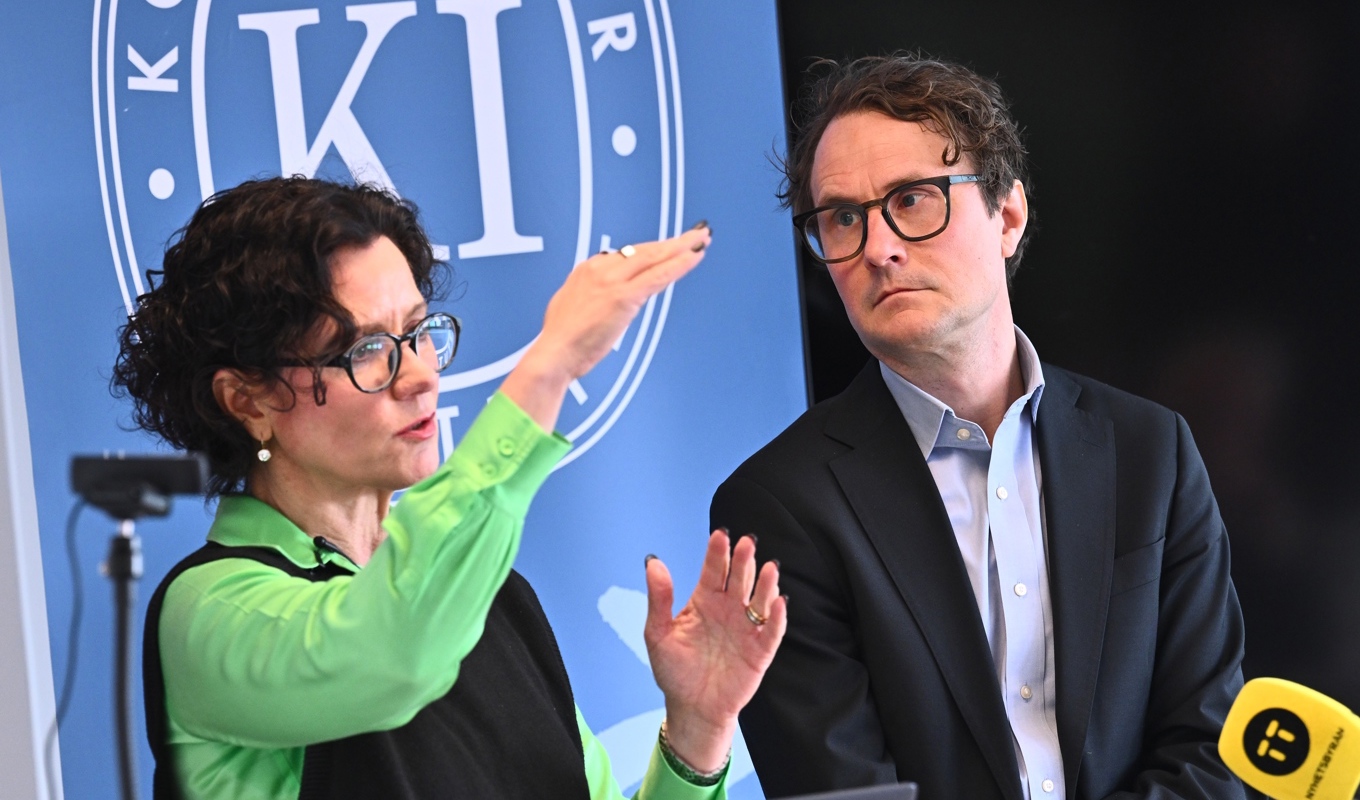 Konjunkturinstitutets prognoschef Ylva Hedén Westerdahl och generaldirektör Albin Kainelainen. Arkivbild. Foto: Claudio Bresciani/TT