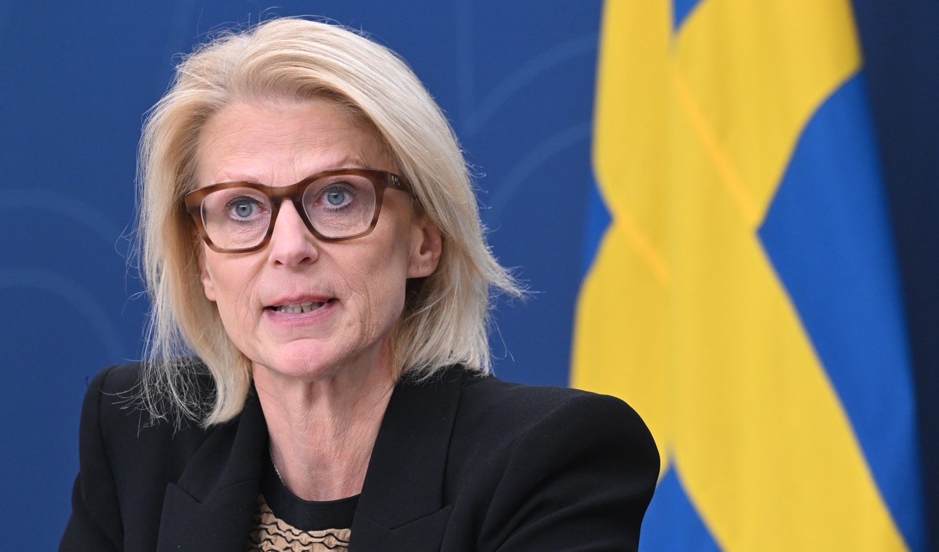 Finansminister Elisabeth Svantesson (M) presenterar en uppdaterad ekonomisk prognos. Arkivbild. Foto: Jonas Ekströmer/TT
