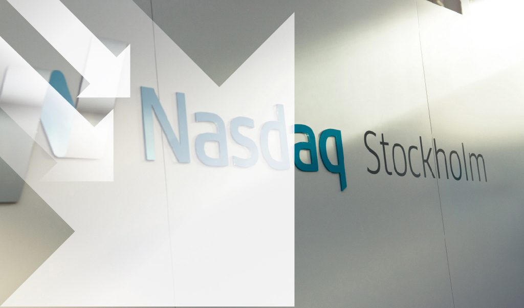 Fallande kurser på Stockholmsbörsen. Arkivbild. Foto: Johan Hallnäs/TT