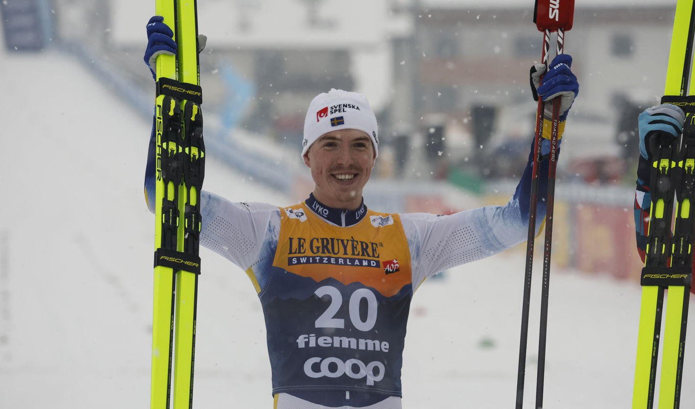 William Poromaa blev tvåa, hans bästa placering i världscupen. Foto: Alessandro Trovati/AP/TT