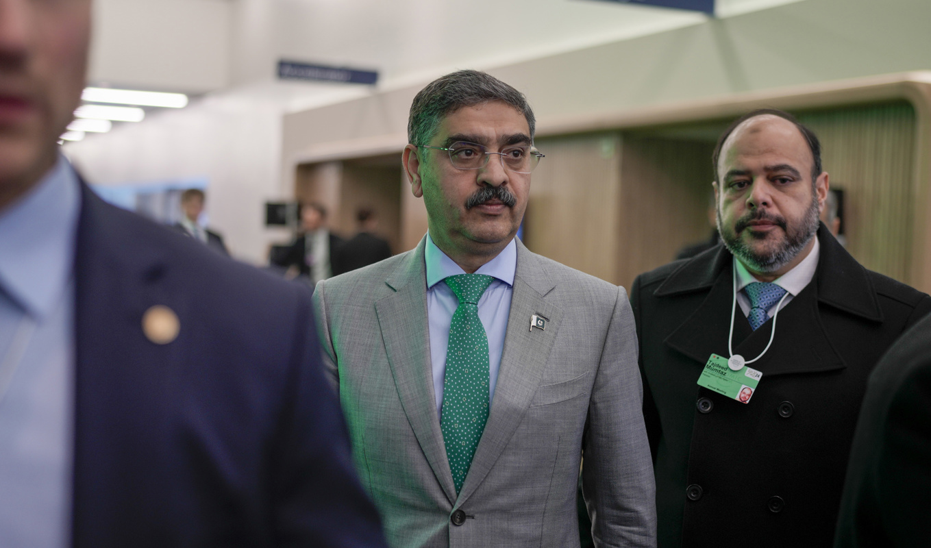 Pakistans tillförordnade premiärminister Anwaar-ul-Haq Kakar i Davos tidigare i veckan. Foto: Markus Schreiber/AP/TT