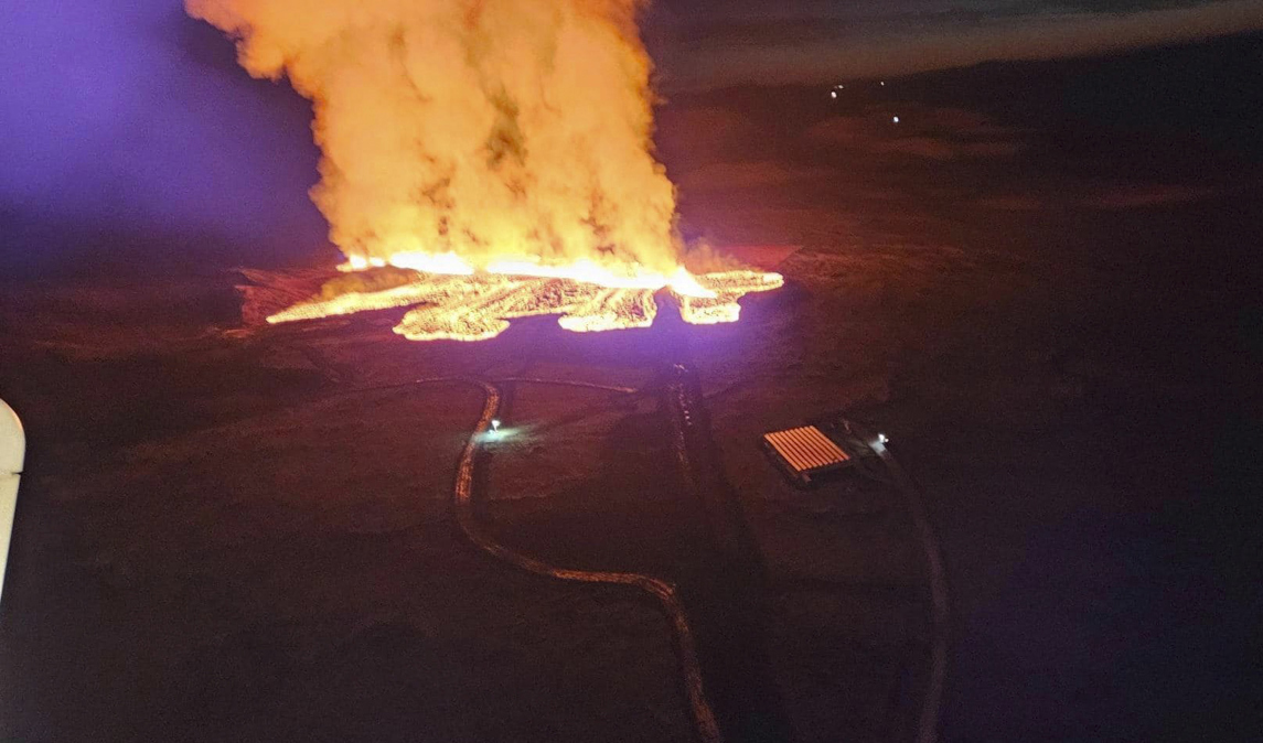 Bild från vulkanutbrottet den 14 januari. Arkivbild. Foto: Almannavarnadeild ríkislögreglustjóra/NTB/TT