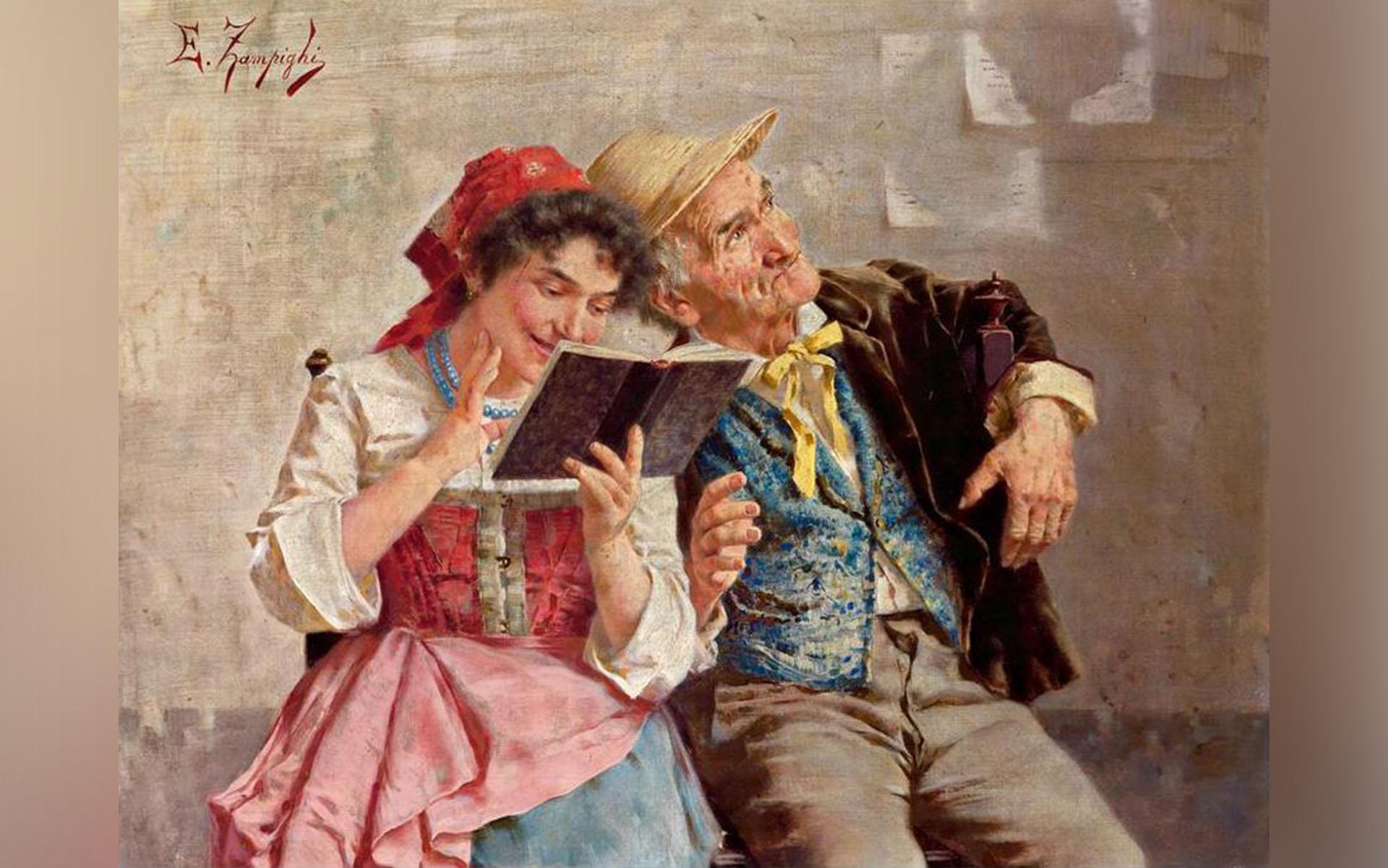 En relation som inte bygger på glädje överlever förmodligen inte en större motgång. Målning av Eugenio Zampighi (1859-1944). Foto: Public Domain