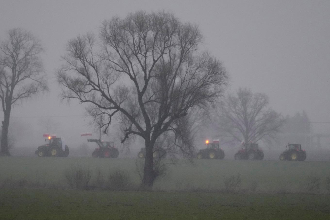 Polska bönder i protesttåg. Bilden är tagen tidigare i februari. Foto: Czarek Sokolowski/AP/TT