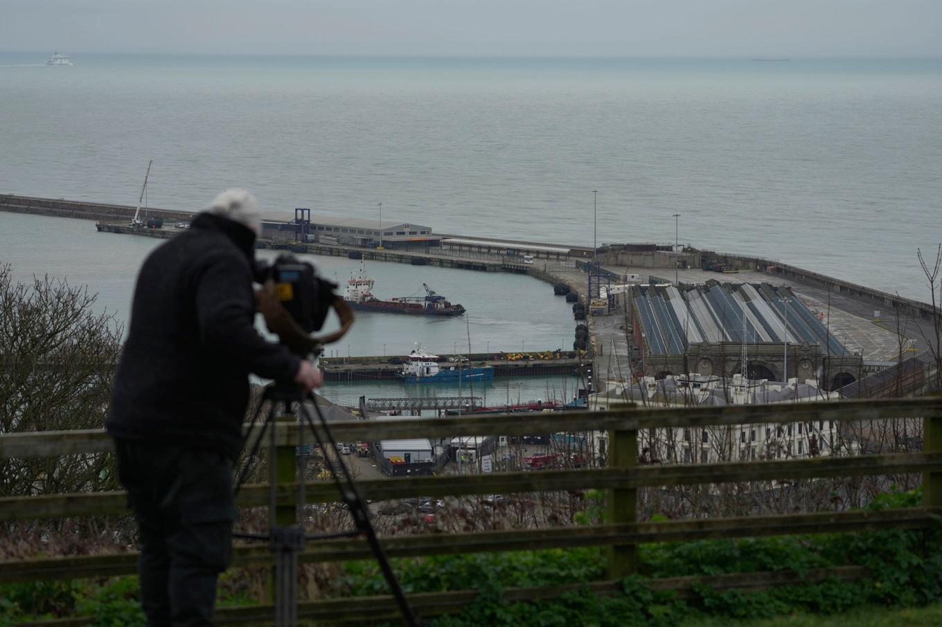 En hamn i Dover, Storbritannien, dit migranter och flyktingar tagits emot. Arkivbild. Foto: Kin Cheung/AP/TT