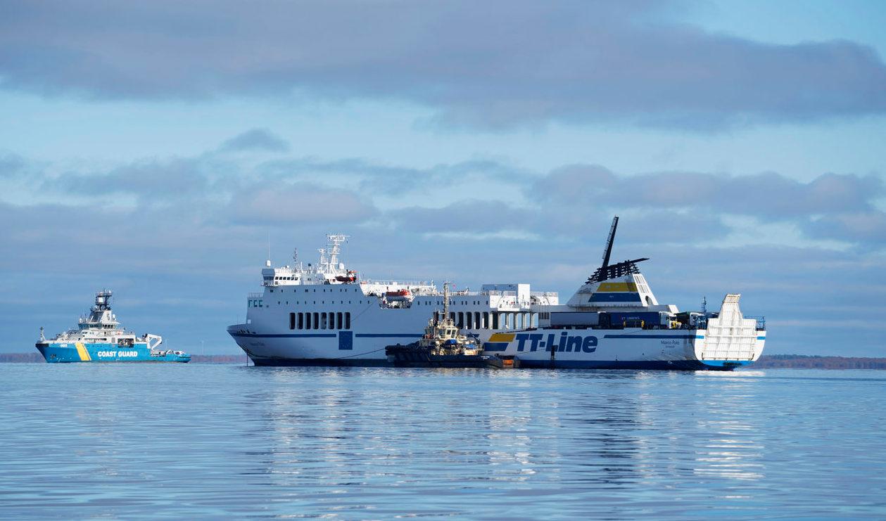 Det var den 22 oktober i fjol som passagerarfärjan Marco Polo gick på grund på väg från Trelleborg till Karlshamn. Arkivbild. Foto: Ola Torkelsson/TT