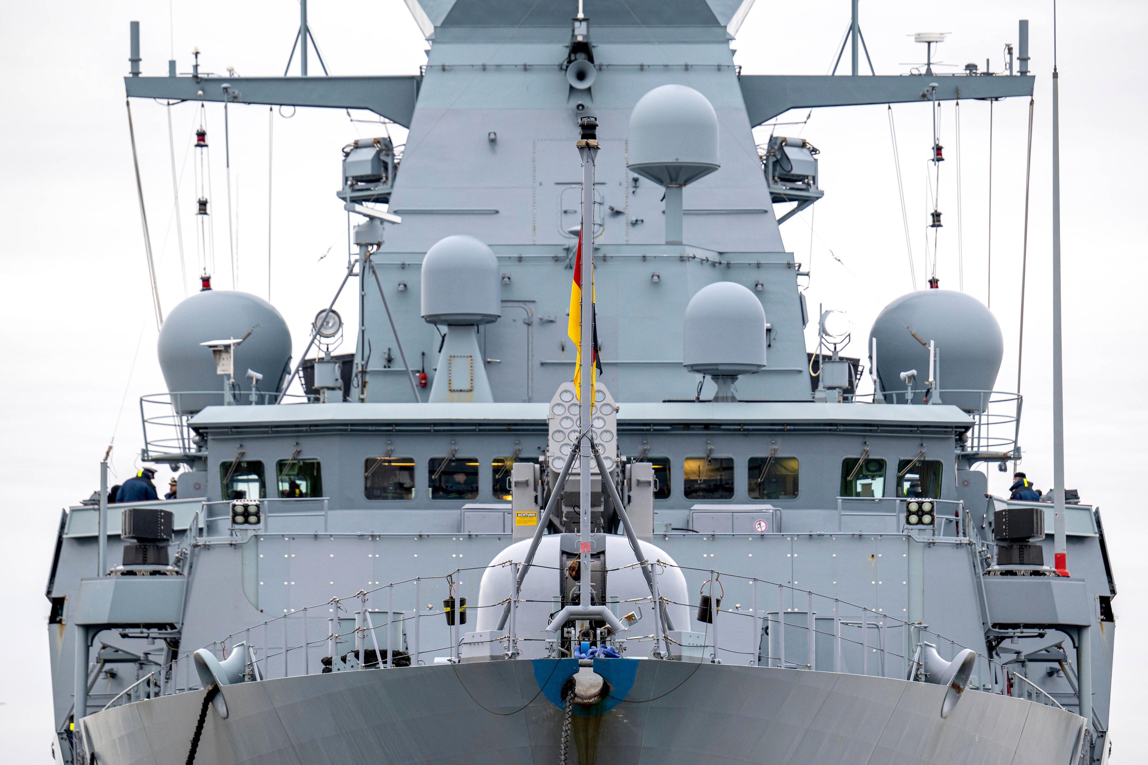 Tyska fregatten Hessen. Arkivbild. Foto: Sina Schuldt/dpa via AP/TT