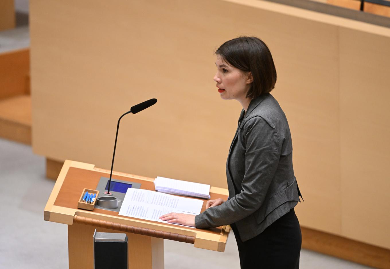Miljöpartiets Annika Hirvonen. Arkivbild. Foto: Fredrik Sandberg/TT