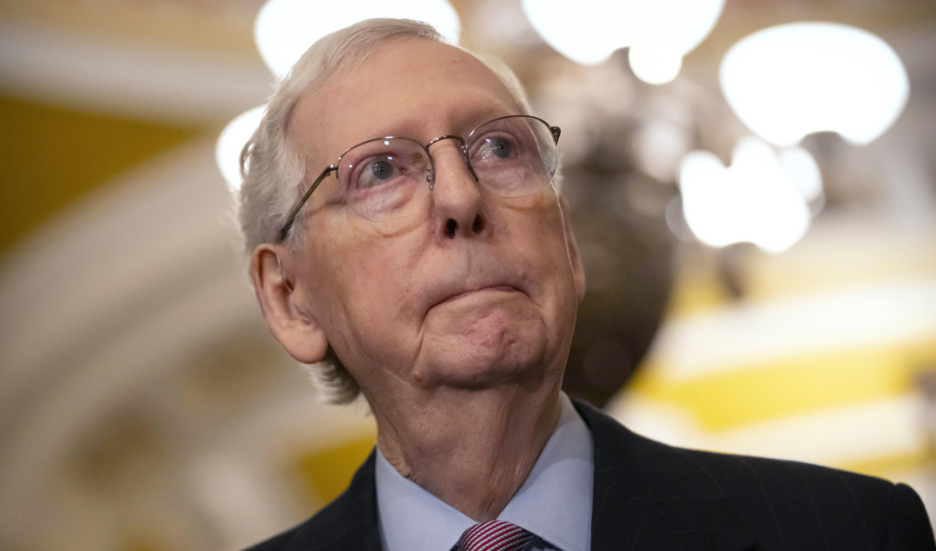 Senatens minoritetsledare Mitch McConnell. Arkivbild. Foto: Mark Schiefelbein/AP/TT
