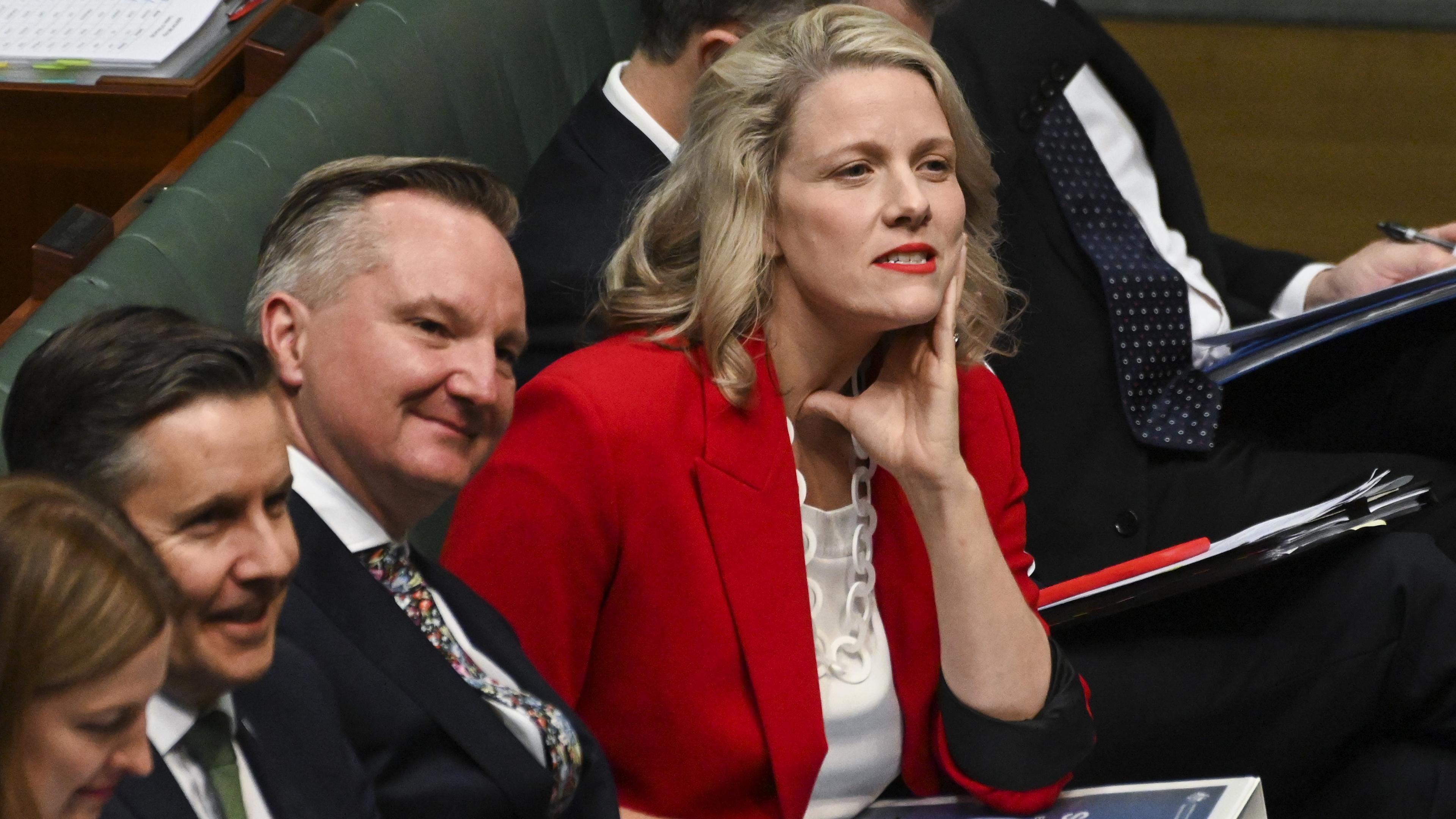 Australiens inrikesminister Clare O’Neil under en frågestund i Australiens parlament. O’Neil har försvarat den hårt kritiserade utredningen. Foto: Martin Ollman/Getty Images