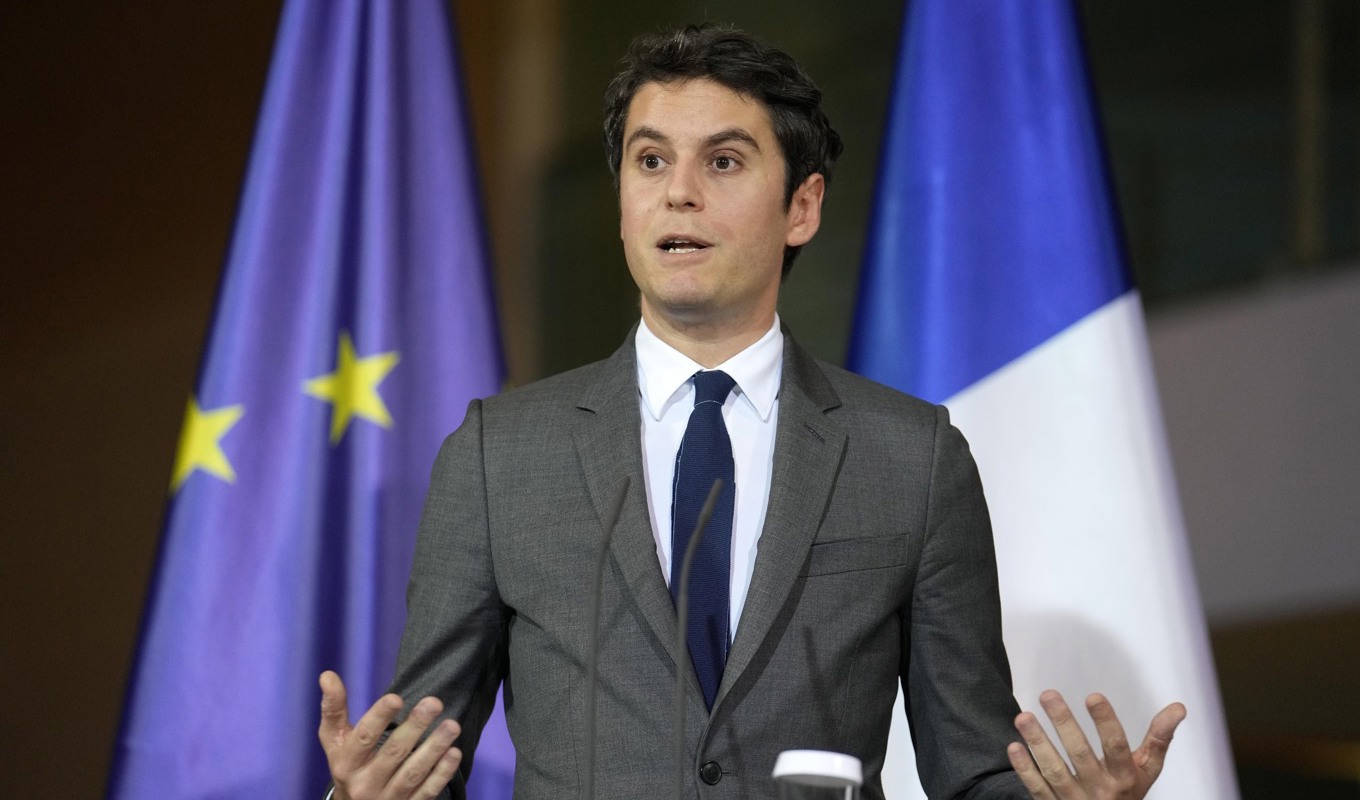 Frankrikes premiärminister Gabriel Attal. Arkivbild. Foto: Ebrahim Noroozi/AP/TT