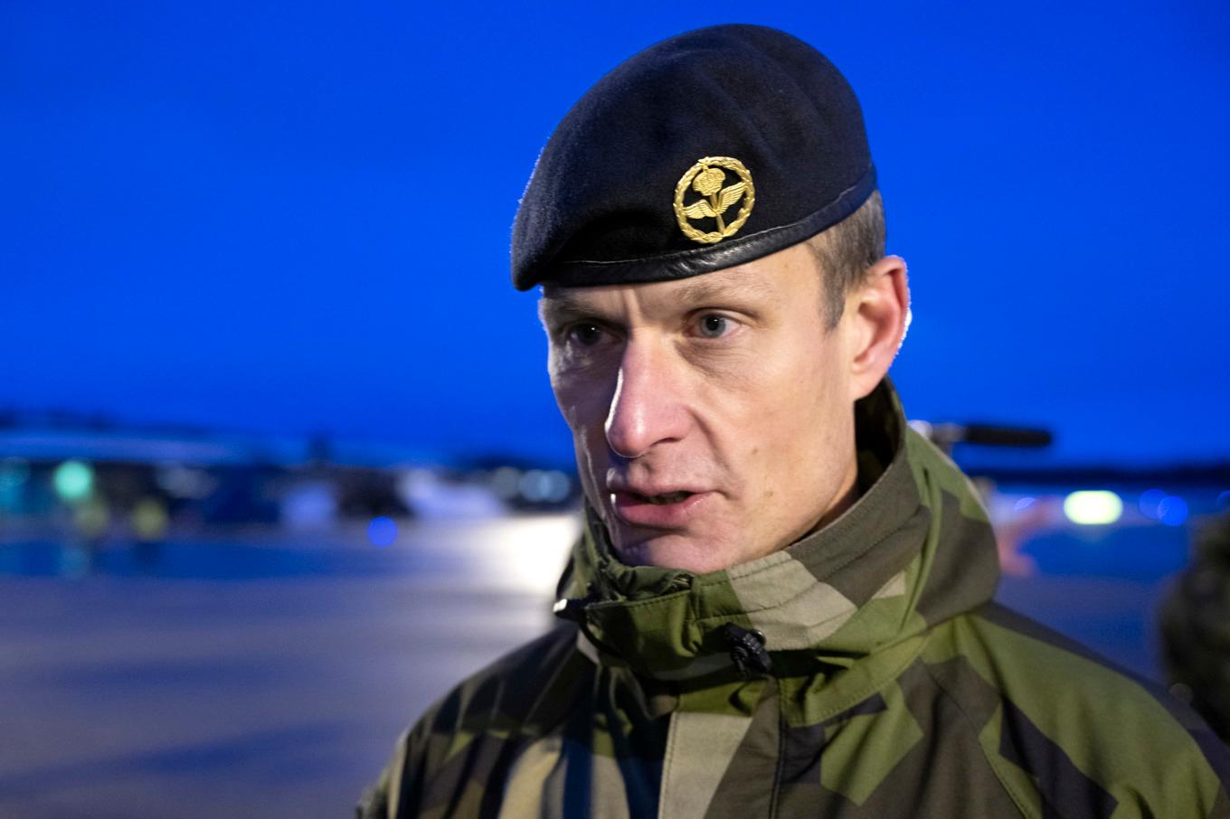 Överste Peter Greberg, chef Norrbottens Flygflottilj F21 under militärövning Nordic Response. Foto: Anders Wiklund/TT