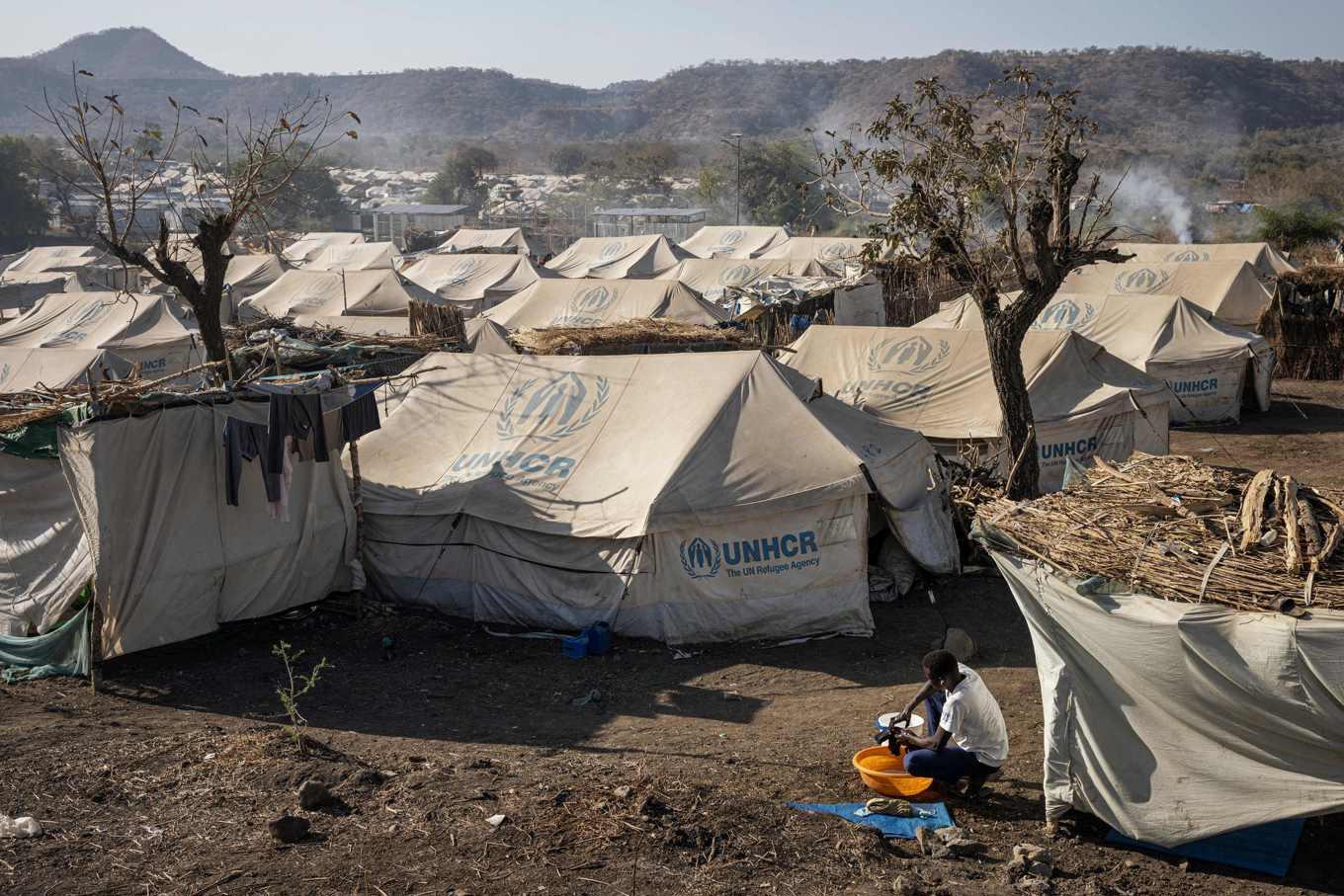 Flyktingläger i etiopiska Amhararegionen, omkring 70 kilometer från gränsen till Sudan. Arkivbild från 1 mars. Foto: Michele Spatari/AFP/TT