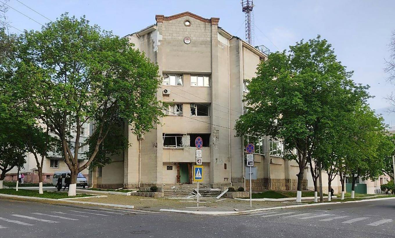 En regeringsbyggnad i utbrytarregionen Transnistrien 2022. Foto: Transnistriens inrikesdepartement/AP/TT