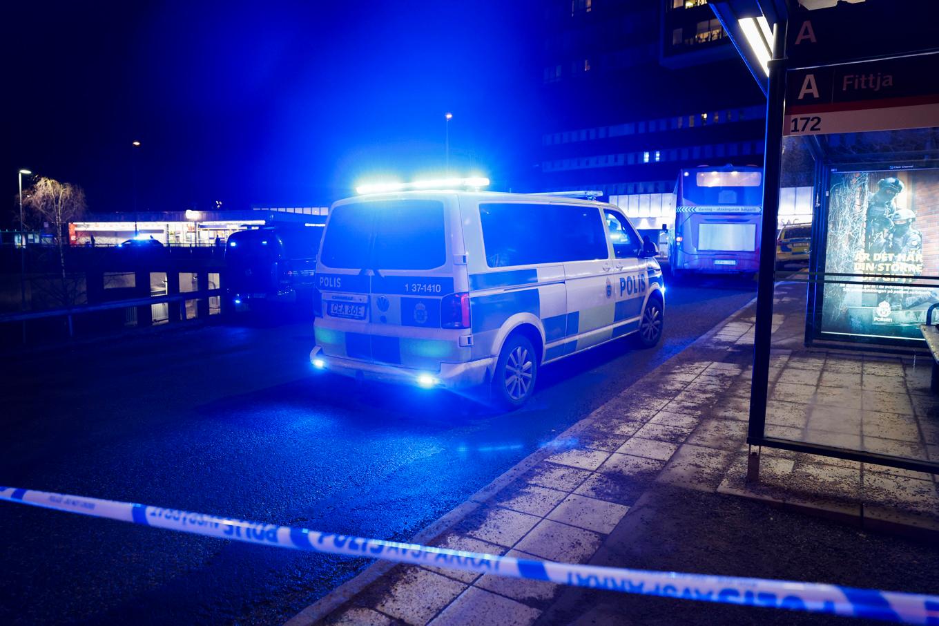En person har blivit skjuten i Fittja söder om Stockholm. Foto: Christine Olsson/TT