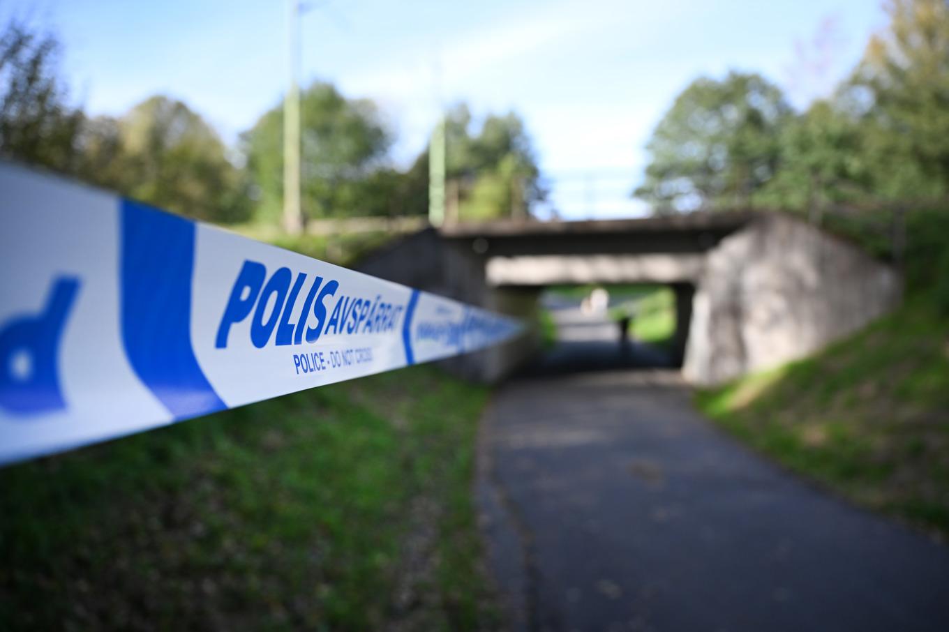 Polisavspärrningar runt Säveån i samband med att man sökte efter pojken. Arkivbild. Foto: Björn Larsson Rosvall/TT