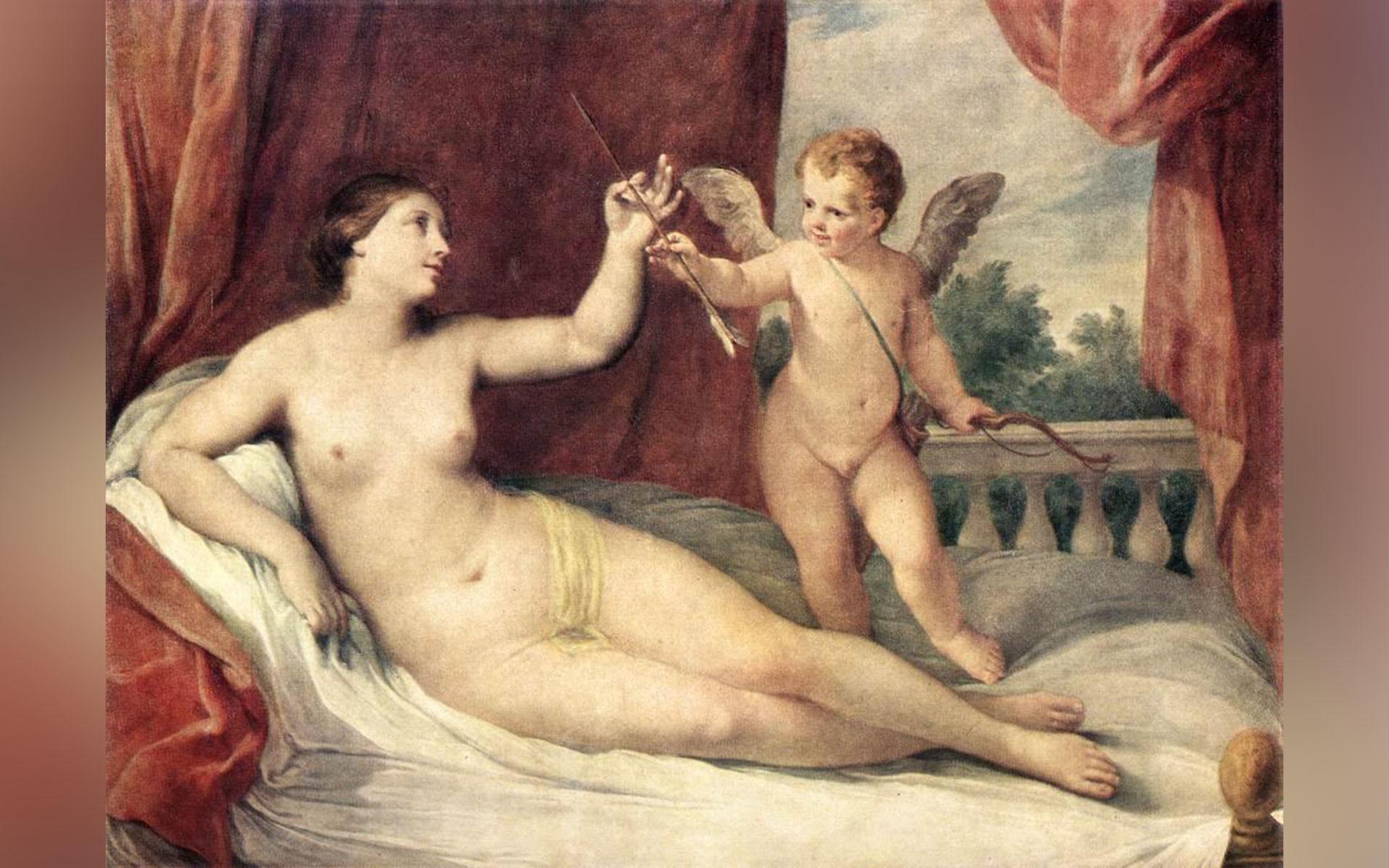 Venus och Cupido är viktiga symboler i Om band i allmänhet. Målning av Guido Reni (1575–1642). Foto: Public Domain