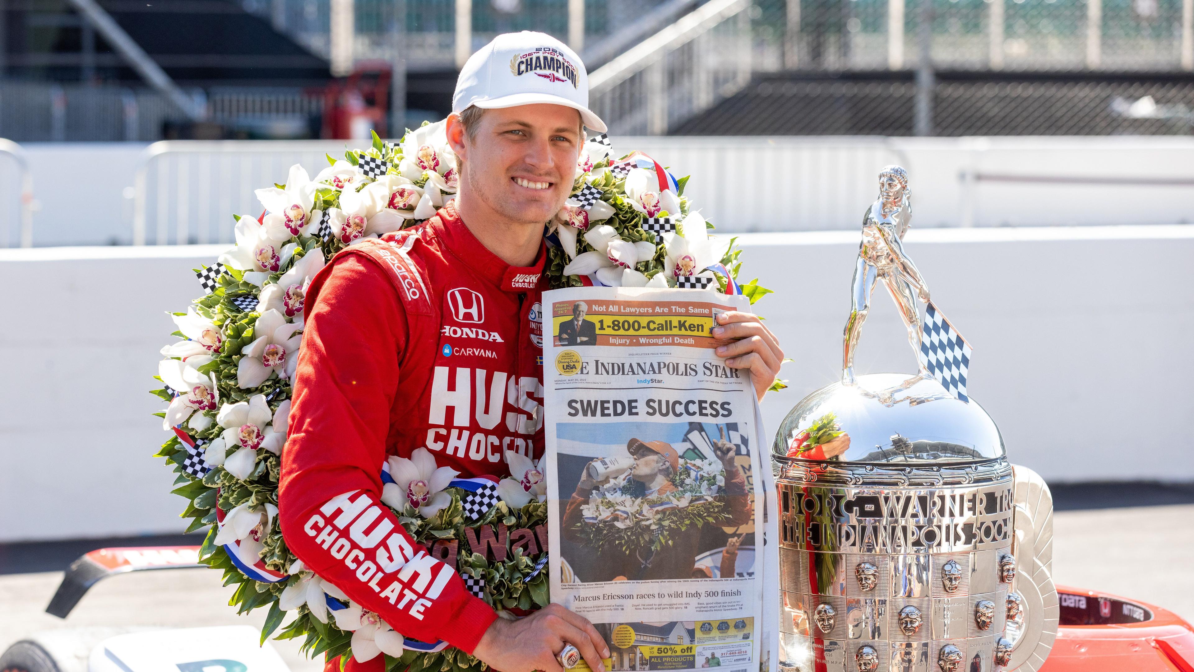 Marcus Ericsson vann Indy 500 2022. I år får han konkurrens av ytterligare tre svenskar i IndyCar som startar den 10 mars i St. Petersburg i Florida. Foto: Justin Casterline/Getty Images