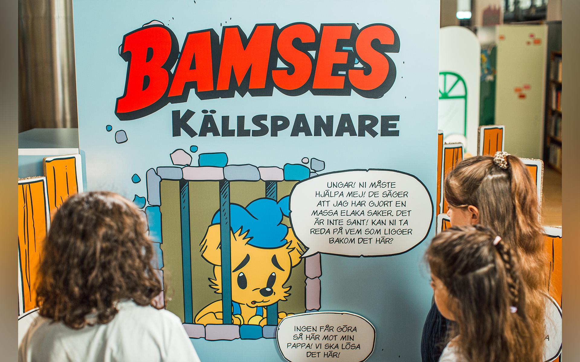 Målet med utställningen Bamses källspanare är att skolbarn i hela landet ska få tillgång till den och kunna besöka den på ett bibliotek i sitt närområde. Foto: Gryt Film