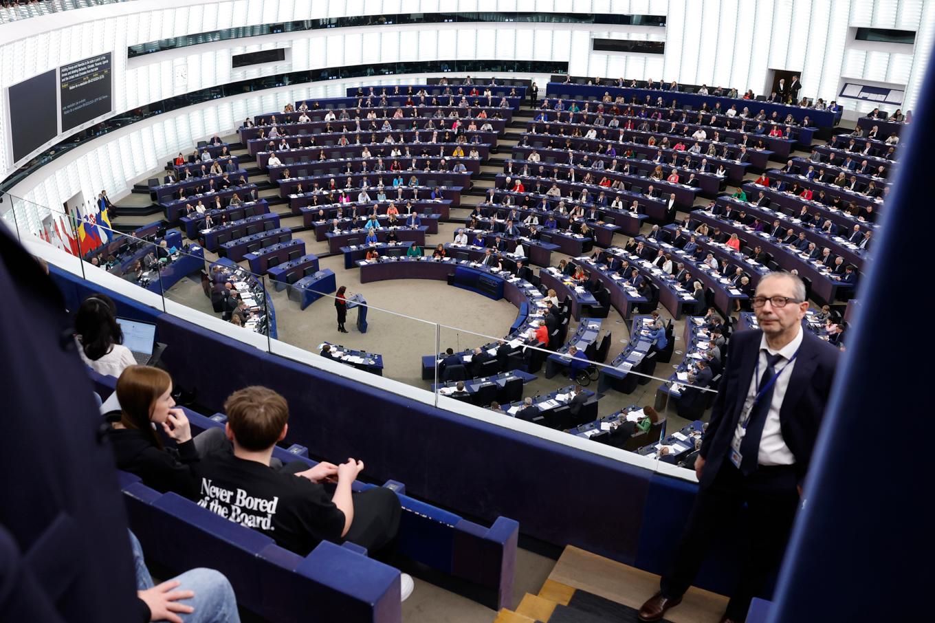 Utsikt ner över EU-parlamentets ledamöter i Strasbourg. Arkivbild. Foto: Jean-Francois Badias/AP/TT