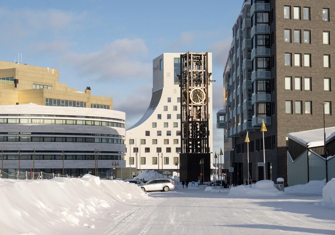 Den nya stadskärnan i Kiruna står nu delvis klar, tre kilometer bort från gamla centrum. Arkivbild. Foto: Fredrik Sandberg/TT