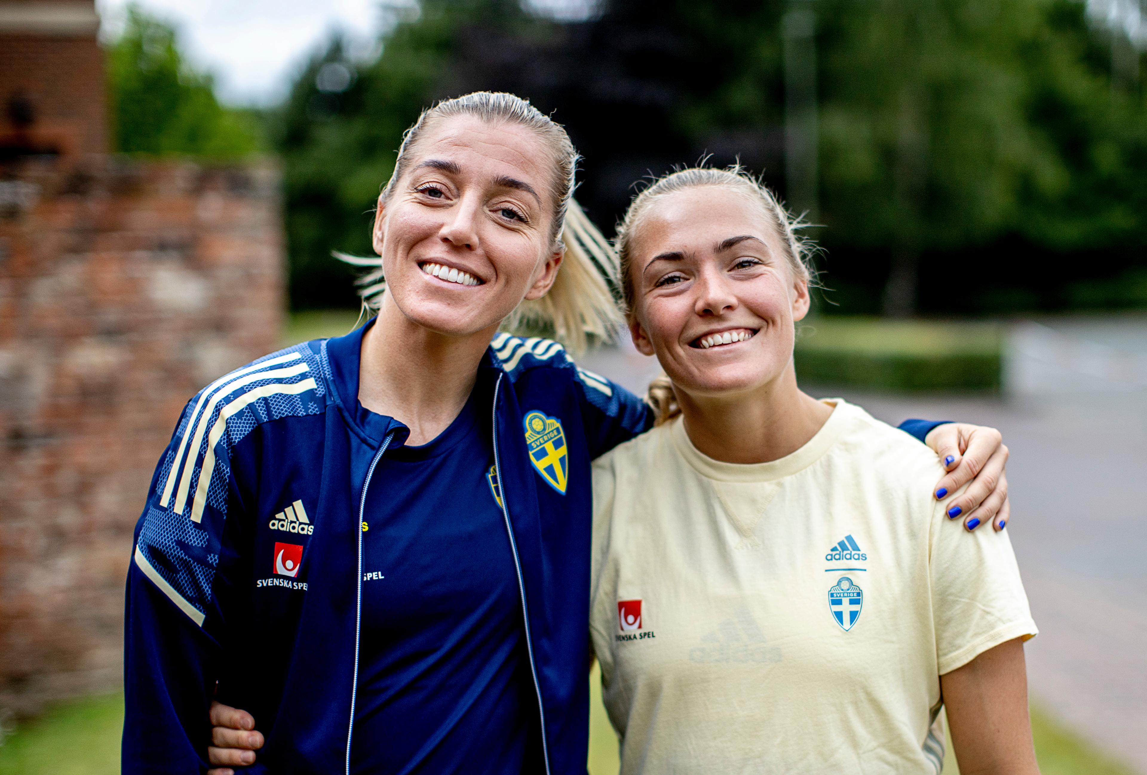 Landslagsstjärnorna Magdalena Eriksson, till höger, och Linda Sembrant är tyska mästare med Bayern München. Arkivbild. Foto: Adam Ihse / TT
