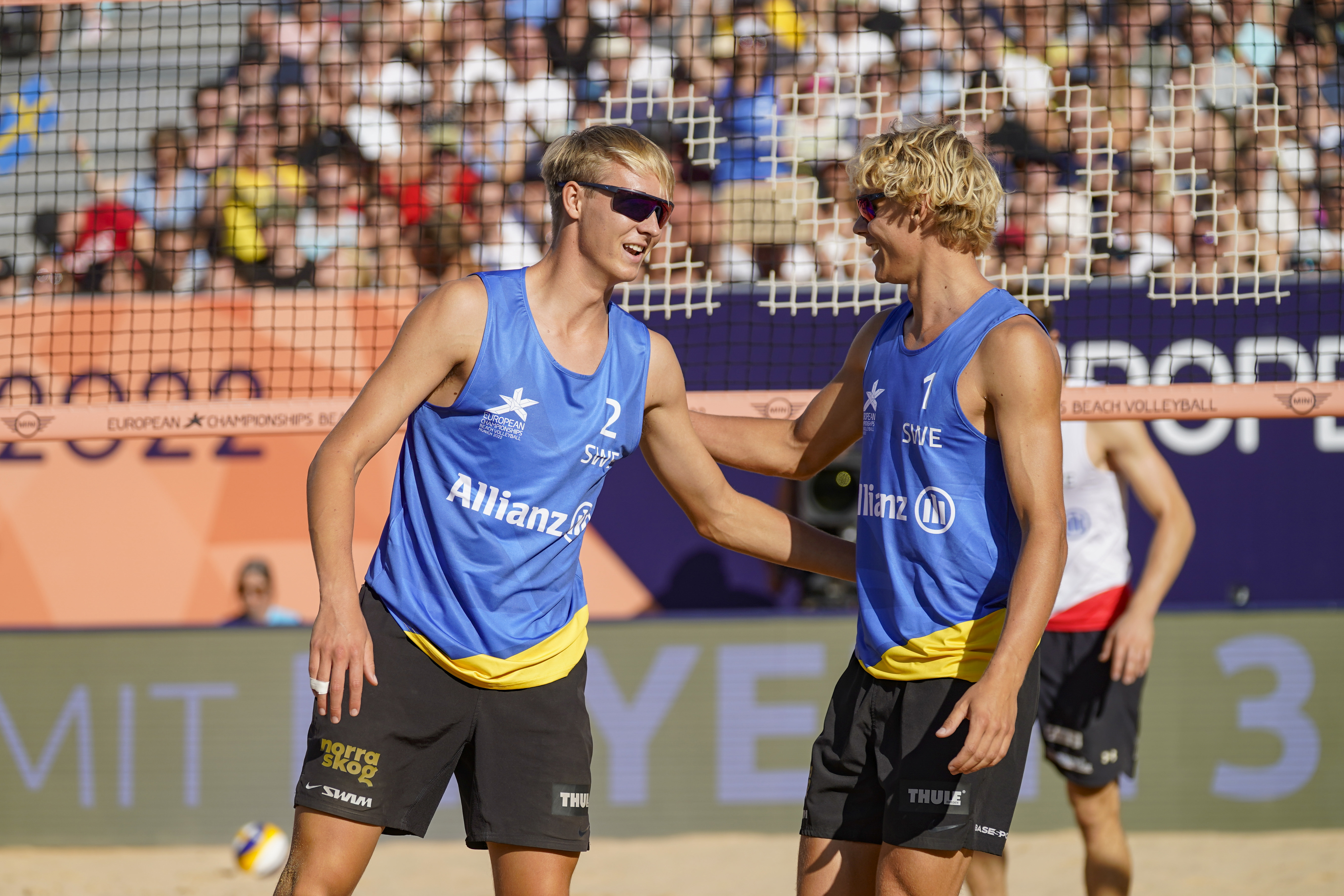 Sveriges Jonatan Hellvig och David Åhman fortsätter att imponera i beachvolleysanden. Arkivbild. Foto: Lise Åserud/NTB/TT