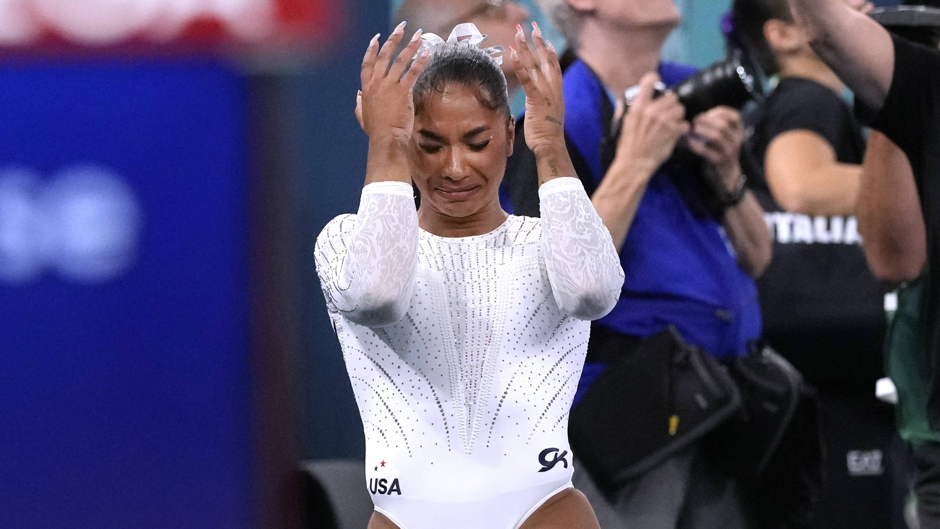 Jordan Chiles blir av med sitt OS-brons från finalen i fristående. Foto: Charlie Riedel/AP/TT