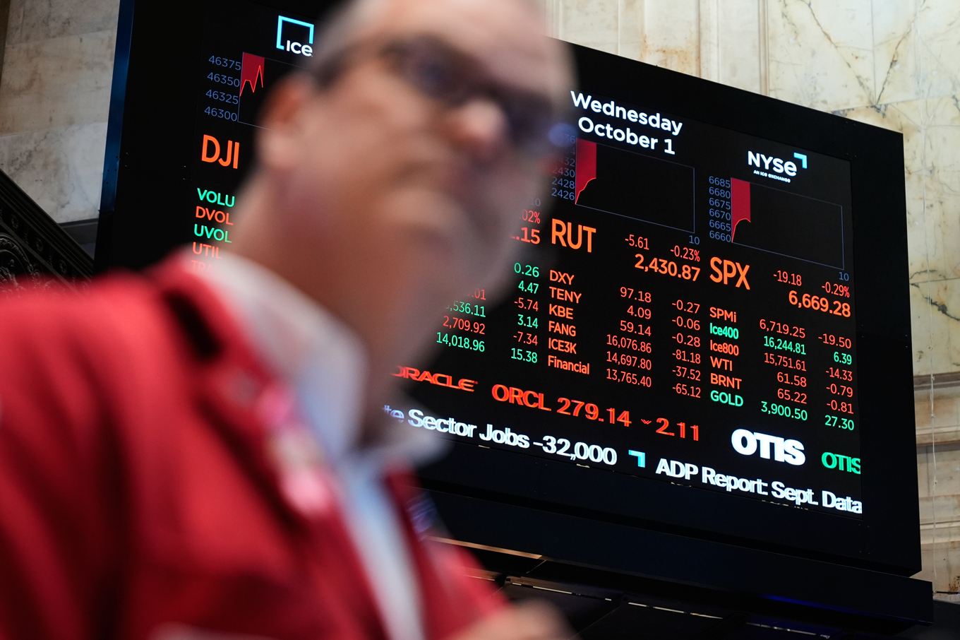 New York-börsen backade något. Arkivbild. Foto: Seth Wenig/AP/TT