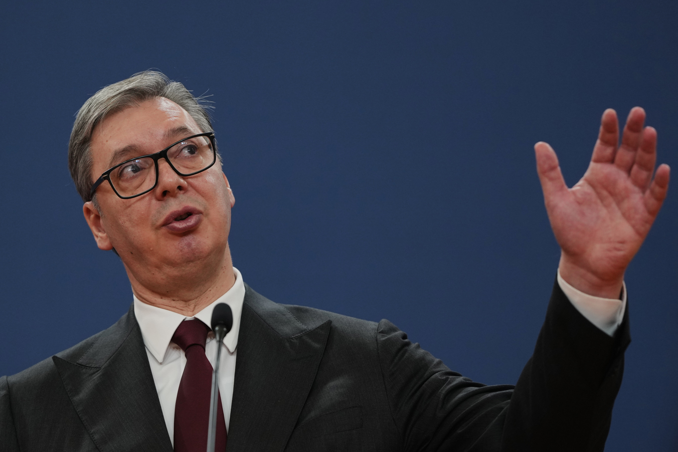 Serbiens president Aleksandar Vucic utlovar nyval i landet. Arkivbild. Foto: Darko Vojinovic/AP/TT