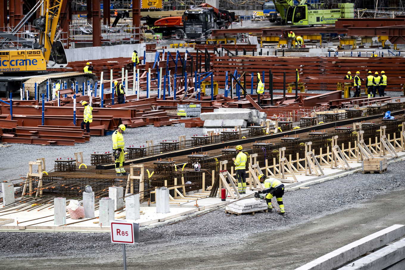 Bygget av Stegras stålverk i Boden. Bilden togs i juni. Foto: Pontus Lundahl/TT
