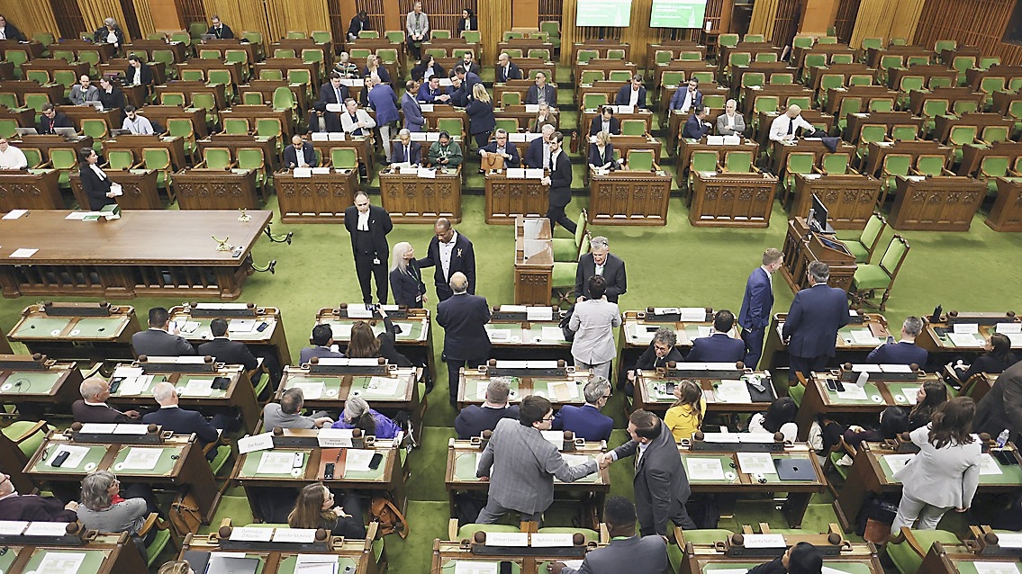 Det kanadensiska underhusets plenisal i Ottawa. Det nya lagförslaget är ett av flera som på senare tid har uppmärksammats i debatten om yttrandefrihet. Foto: Dave Chan/AFP via Getty Images