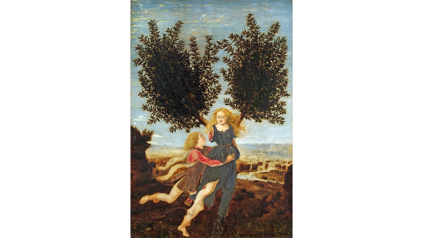 Apollon och Dafne. Målning av Antonio del Pollaiuolo (1429/1433–1498). Foto: Public Domain