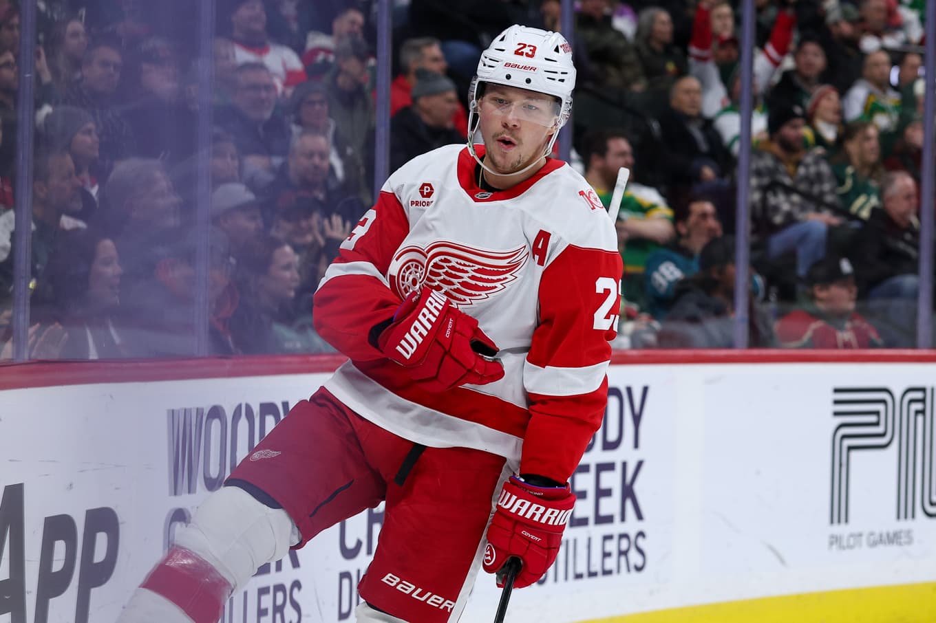 Lucas Raymond nätade två gånger mot Minnesota. Foto: Matt Krohn/AP/TT