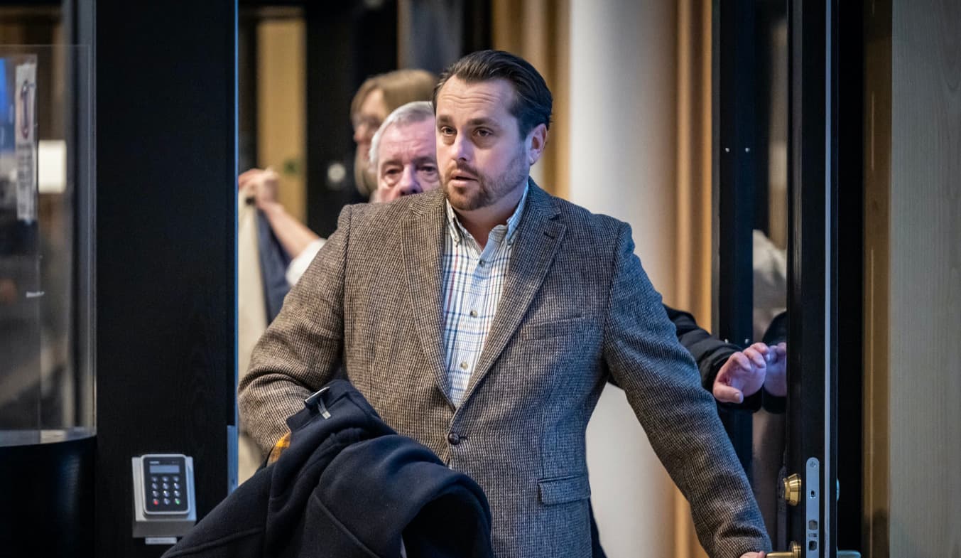 Kommunstyrelseordförande i Staffanstorp Christian Sonesson (M) i samband med tingsrättsförhandlingarna. Arkivbild. Foto: Johan Nilsson / TT