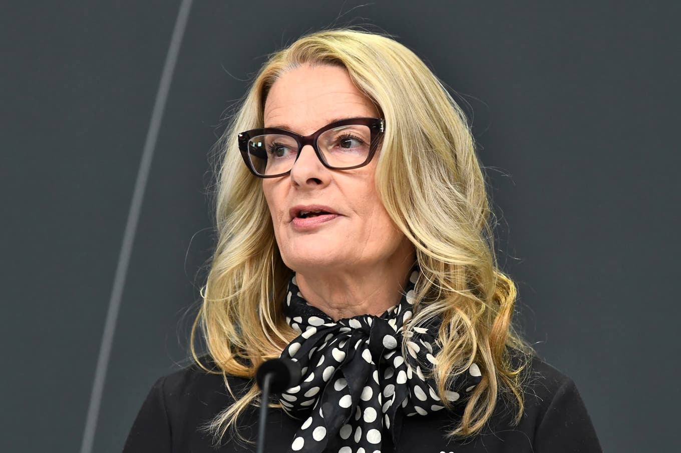 Liberalernas andre vice ordförande, gymnasie-, högskole- och forskningsminister Lotta Edholm, säger att läget för partiet är väldigt allvarligt men att man varit uträknade förr och rest sig. Arkivbild. Foto: Lars Schröder/TT