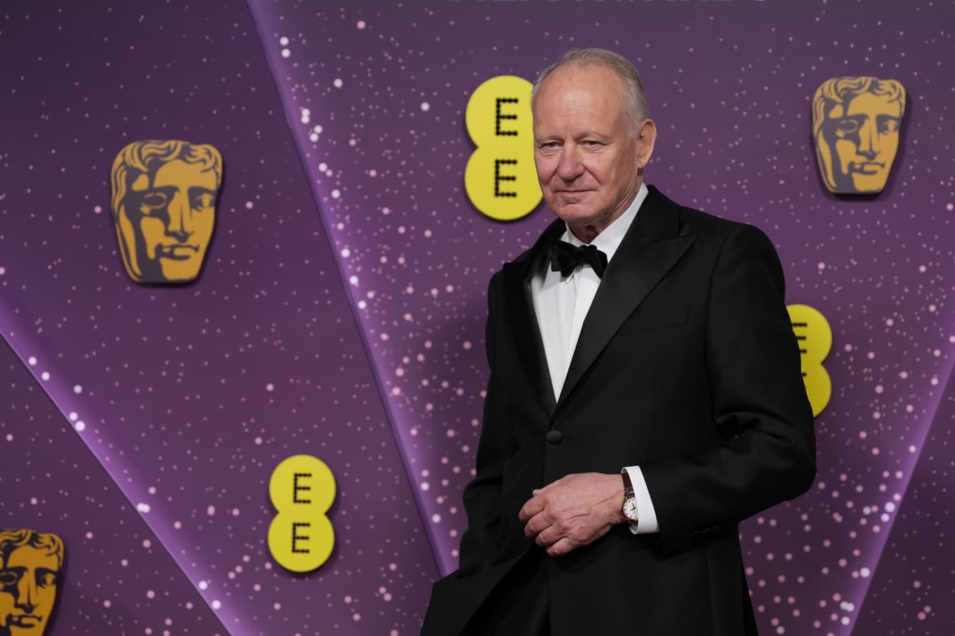 Stellan Skarsgård anländer till Bafta-galan i London, men fick gå lottlös därifrån. Foto: Alastair Grant/AP/TT