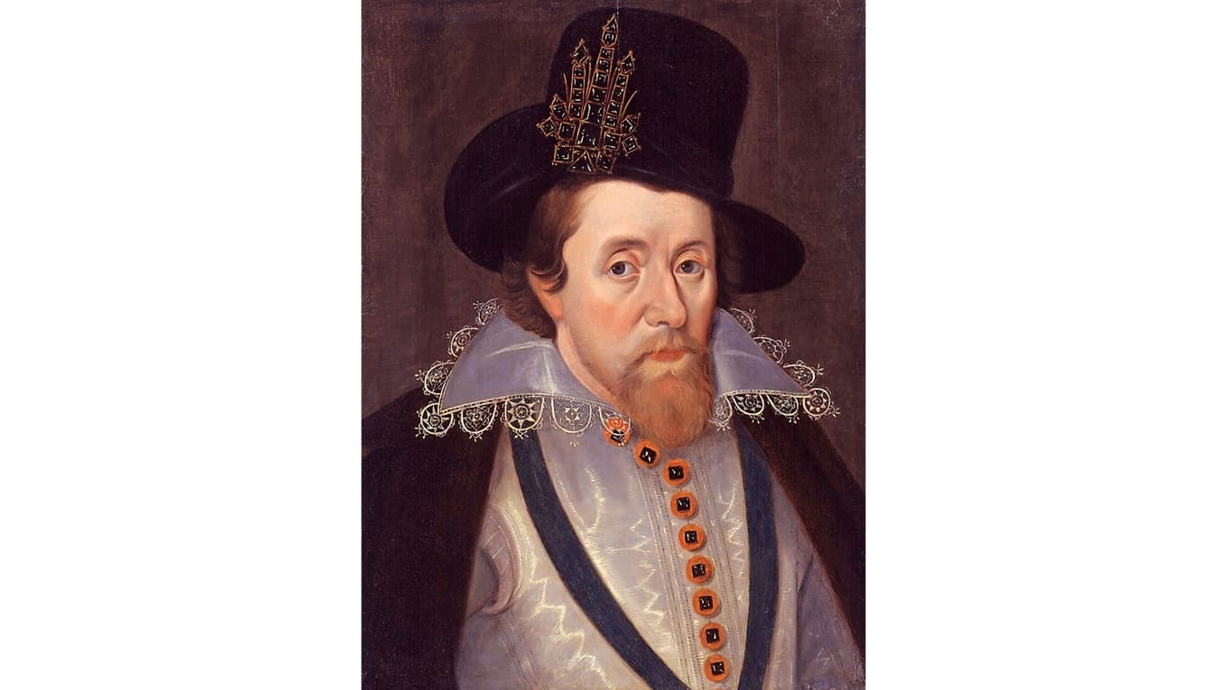 Skotske James VI – och engelske James I. Foto: National PortraitGallery/Wikimedia Commons